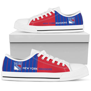 Cool Simple Design Vertical Stripes New York Rangers Low Top Shoes