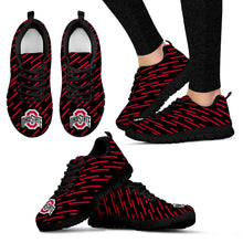 Load image into Gallery viewer, Marvelous Striped Stunning Logo Ohio State Buckeyes Sneakers