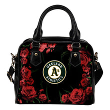 Load image into Gallery viewer, Valentine Rose With Thorns Oakland Athletics Shoulder Handbags