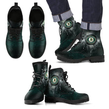 Load image into Gallery viewer, Secret Green Sun And Moon Dreamcatcher Oakland Athletics Boots