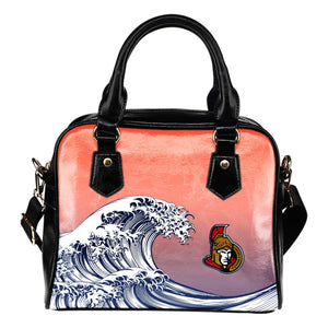 Enormous Wave Fancy Logo Ottawa Senators Shoulder Handbags