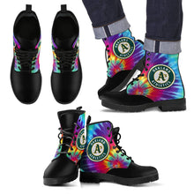 Load image into Gallery viewer, Tie Dying Awesome Background Rainbow Oakland Athletics Boots