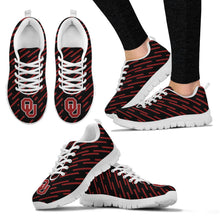 Load image into Gallery viewer, Marvelous Striped Stunning Logo Oklahoma Sooners Sneakers