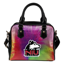 Load image into Gallery viewer, Rainbow Dynamic Mix Colours Gorgeous Northern Illinois Huskies Shoulder Handbags