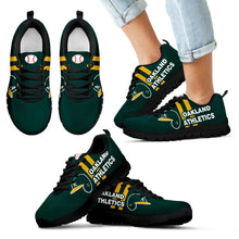 Load image into Gallery viewer, Vertical Two Line Mixed Helmet Oakland Athletics Sneakers