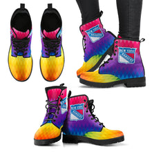 Load image into Gallery viewer, Multicolor Zig Zag Lovely Background Nice Logo New York Rangers Boots