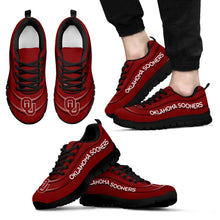 Load image into Gallery viewer, Wave Red Floating Pattern Oklahoma Sooners Sneakers