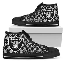 Load image into Gallery viewer, Puzzle Logo With Oakland Raiders High Top Shoes