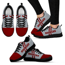 Load image into Gallery viewer, Line Stripe Logo Bottom Oklahoma Sooners Sneakers