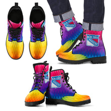 Load image into Gallery viewer, Multicolor Zig Zag Lovely Background Nice Logo New York Rangers Boots