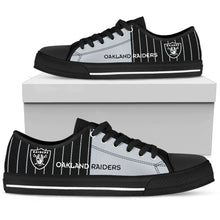 Load image into Gallery viewer, Cool Simple Design Vertical Stripes Oakland Raiders Low Top Shoes