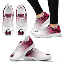 Load image into Gallery viewer, Leopard Pattern Awesome Northern Illinois Huskies Sneakers