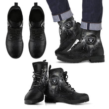 Load image into Gallery viewer, Secret Green Sun And Moon Dreamcatcher Oakland Raiders Boots