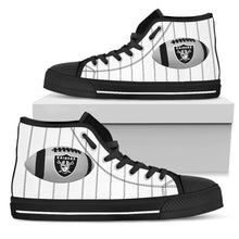 Load image into Gallery viewer, Straight Line With Deep Circle Oakland Raiders High Top Shoes