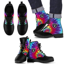 Load image into Gallery viewer, Tie Dying Awesome Background Rainbow Oakland Raiders Boots