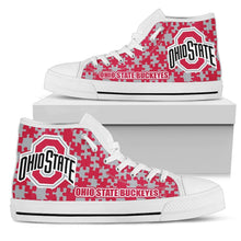 Load image into Gallery viewer, Puzzle Logo With Ohio State Buckeyes High Top Shoes