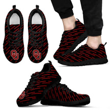 Load image into Gallery viewer, Marvelous Striped Stunning Logo Oklahoma Sooners Sneakers