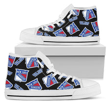 Load image into Gallery viewer, Script Logo Pattern New York Rangers High Top Shoes