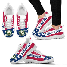 Load image into Gallery viewer, Proud Of American Flag Three Line Oakland Athletics Sneakers
