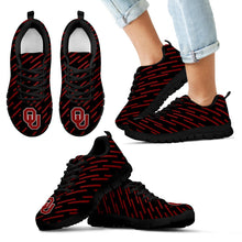 Load image into Gallery viewer, Marvelous Striped Stunning Logo Oklahoma Sooners Sneakers