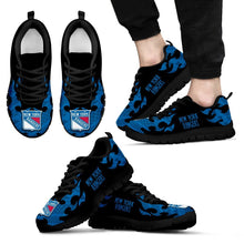 Load image into Gallery viewer, Tribal Flames Pattern New York Rangers Sneakers