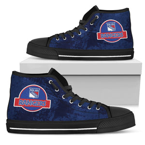 Cute Jurassic Park New York Rangers High Top Shoes