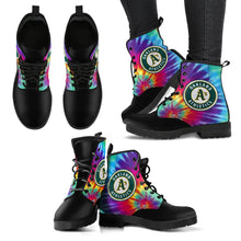 Load image into Gallery viewer, Tie Dying Awesome Background Rainbow Oakland Athletics Boots