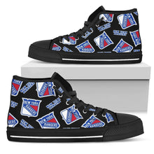 Load image into Gallery viewer, Script Logo Pattern New York Rangers High Top Shoes