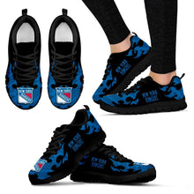 Load image into Gallery viewer, Tribal Flames Pattern New York Rangers Sneakers