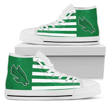 Load image into Gallery viewer, American Flag North Texas Mean Green High Top Shoes