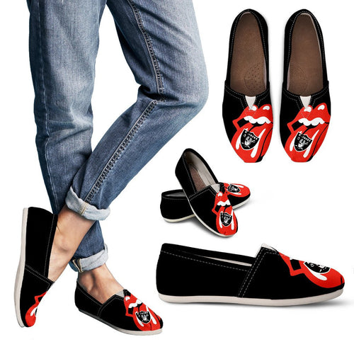 Hot Sexy Lip Valentine Romantic Logo Oakland Raiders Casual Shoes