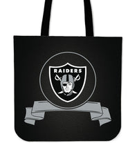 Load image into Gallery viewer, Score Art Oakland Raiders Tote Bags
