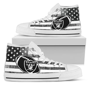 Flag Rugby Oakland Raiders High Top Shoes