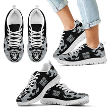 Load image into Gallery viewer, Tribal Flames Pattern Oakland Raiders Sneakers