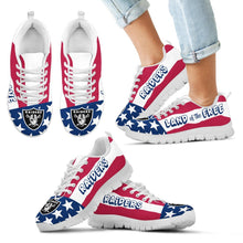 Load image into Gallery viewer, Proud Of American Flag Three Line Oakland Raiders Sneakers
