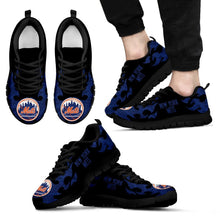 Load image into Gallery viewer, Tribal Flames Pattern New York Mets Sneakers