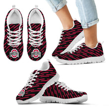 Load image into Gallery viewer, Marvelous Striped Stunning Logo Ohio State Buckeyes Sneakers