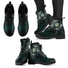 Load image into Gallery viewer, Secret Green Sun And Moon Dreamcatcher Oakland Athletics Boots
