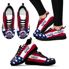 Load image into Gallery viewer, Proud Of American Flag Three Line New York Mets Sneakers