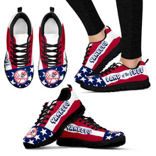 Load image into Gallery viewer, Proud Of American Flag Three Line New York Yankees Sneakers