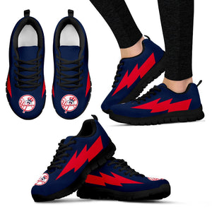 Funny New York Yankees Sneakers Thunder Lightning Amazing Logo