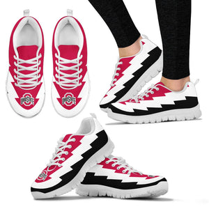 Funny Style Ohio State Buckeyes Sneakers Jagged Saws Creative Draw