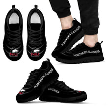 Load image into Gallery viewer, Wave Red Floating Pattern Northern Illinois Huskies Sneakers