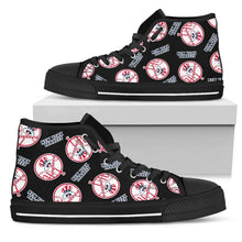 Load image into Gallery viewer, Script Logo Pattern New York Yankees High Top Shoes