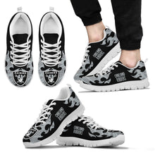 Load image into Gallery viewer, Tribal Flames Pattern Oakland Raiders Sneakers