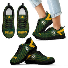 Load image into Gallery viewer, Pattern Logo Slide In Line Oakland Athletics Sneakers