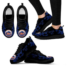 Load image into Gallery viewer, Tribal Flames Pattern New York Mets Sneakers