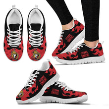 Load image into Gallery viewer, Tribal Flames Pattern Ottawa Senators Sneakers