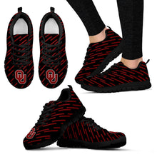 Load image into Gallery viewer, Marvelous Striped Stunning Logo Oklahoma Sooners Sneakers