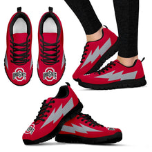 Load image into Gallery viewer, Nice Style Ohio State Buckeyes Sneakers Thunder Lightning Amazing Logo